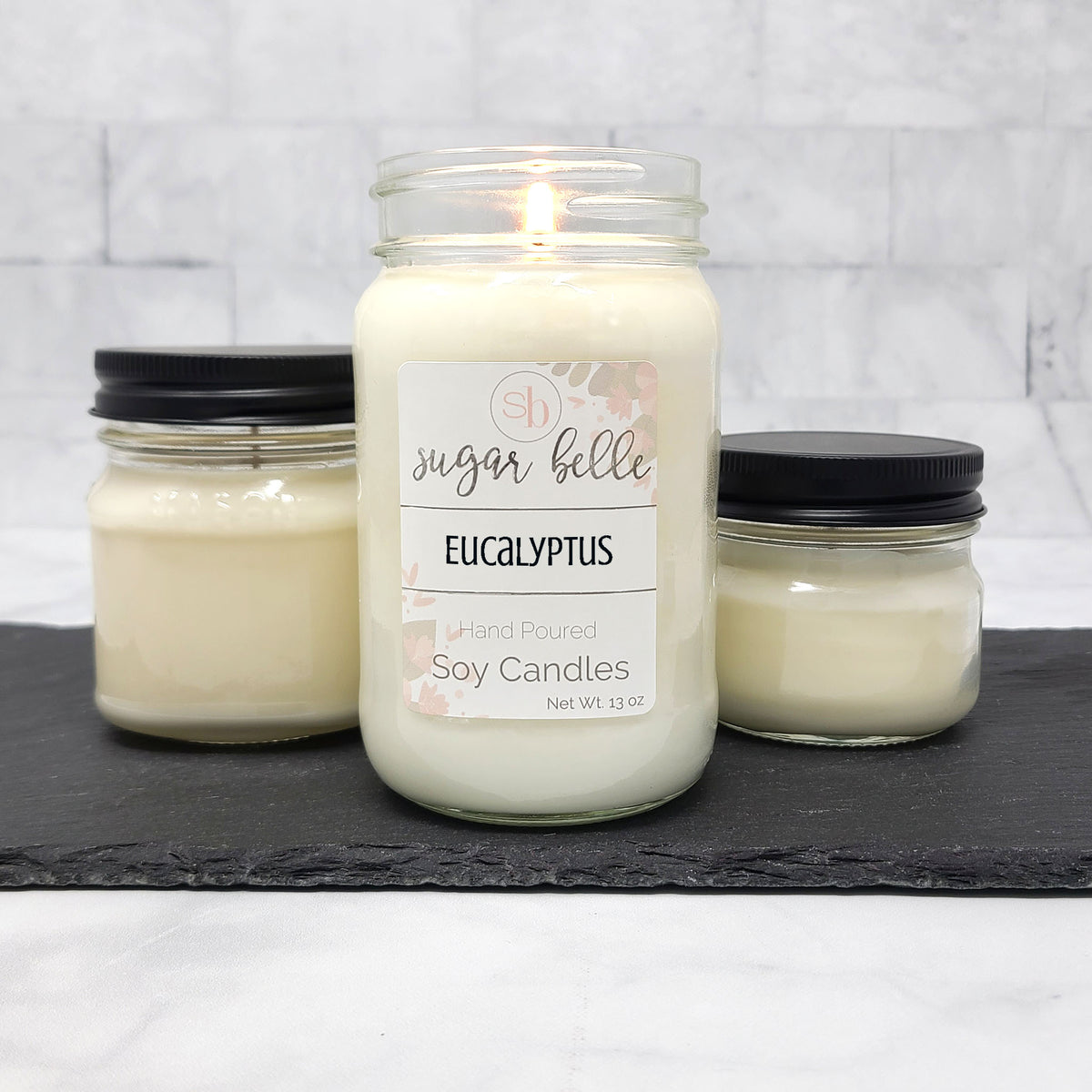 Eucalyptus Scented Soy Candles | Mason Jars – Sugar Belle Candles